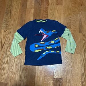 Mini Long Sleeve Tee with Snake Appliqué Design